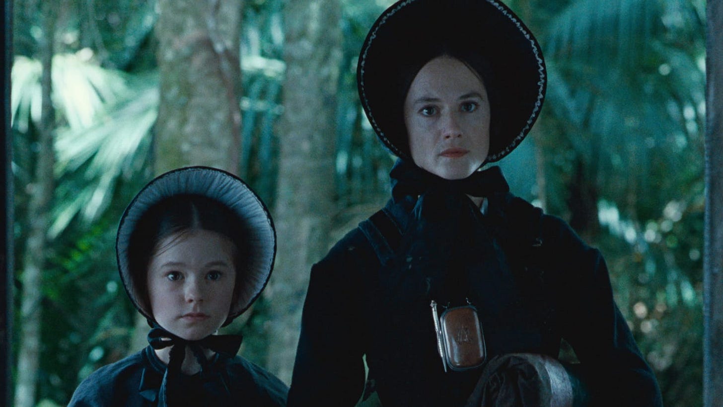 The Piano | Still features Holly Hunter as Ada McGrath and Anna Paquin as Flora.