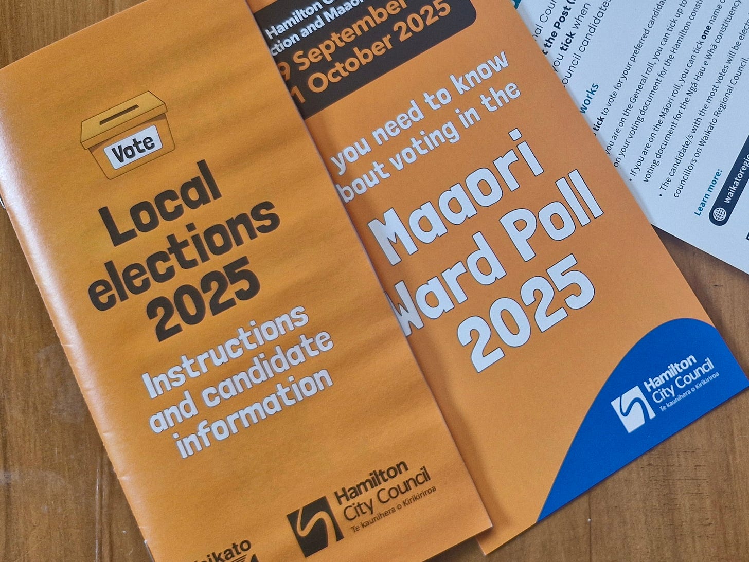 photo of voting papers for hamilton local council elections
