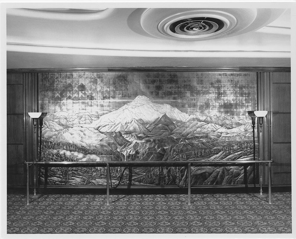 A mural on the second floor of the 4th Avenue theatre in Anchorage, Alaska.