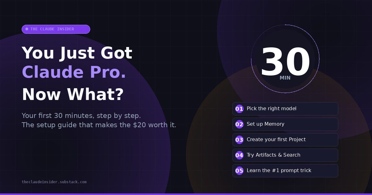 Hi Claude You Just Got Claude Pro. Here’s What to Do in Your First 30 Minutes.
