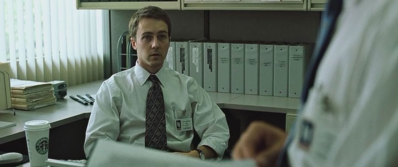 Edward Norton Fight Club office cubicle