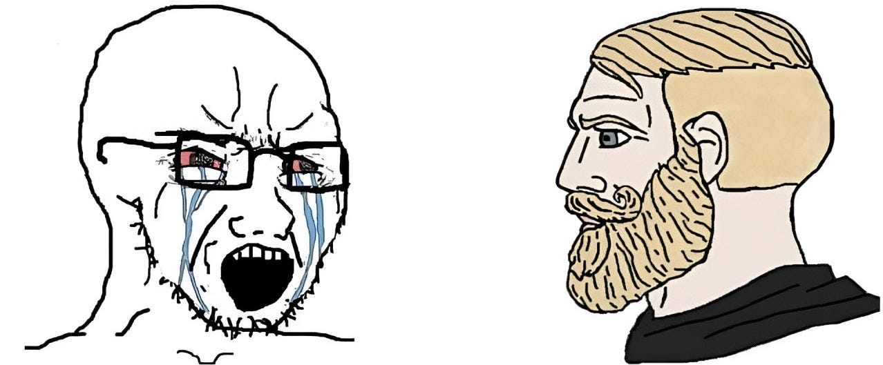 Meme "Chad" en redes sociales. Foto: X (Twitter).