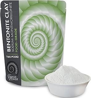 FOSSIL POWER Bentonite Clay Food Grade Powder 2 LB - Pure & Natural for Toothpaste, Detox, and More - Heal Damaged Skin - ...