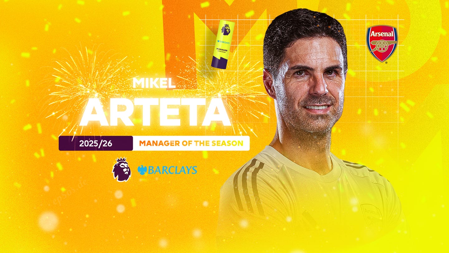 Arteta named 2025/26 Barclays Manager of the Season Arteta named 2025/26 Barclays Manager of the Season
