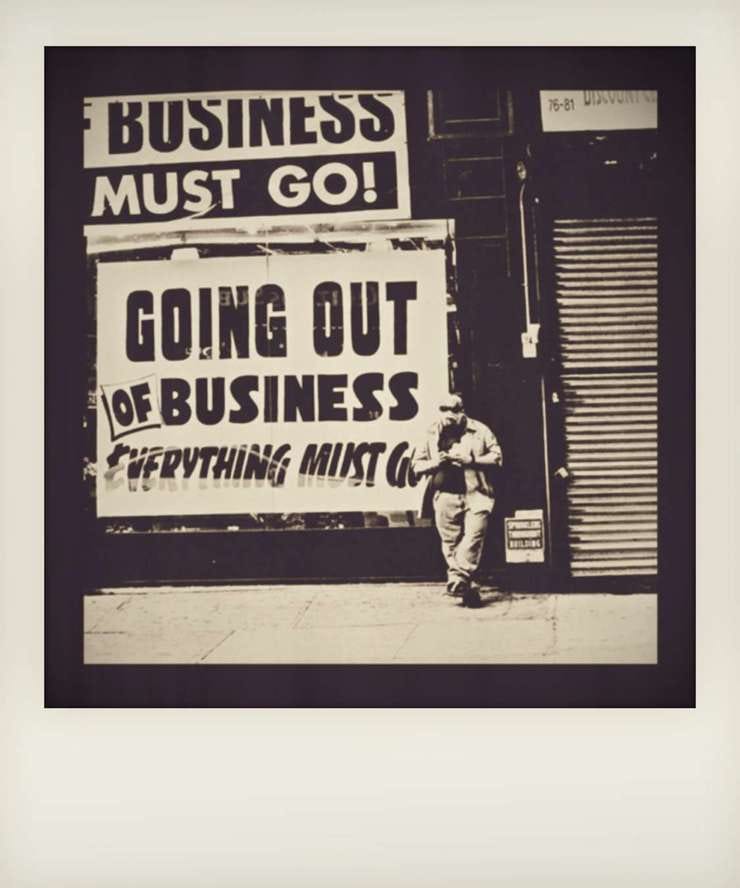 everything must go, New York City, 11 September 2010. Retro polaroid processing.