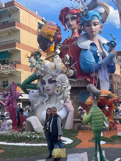 Various sculptures for the Fallas festival