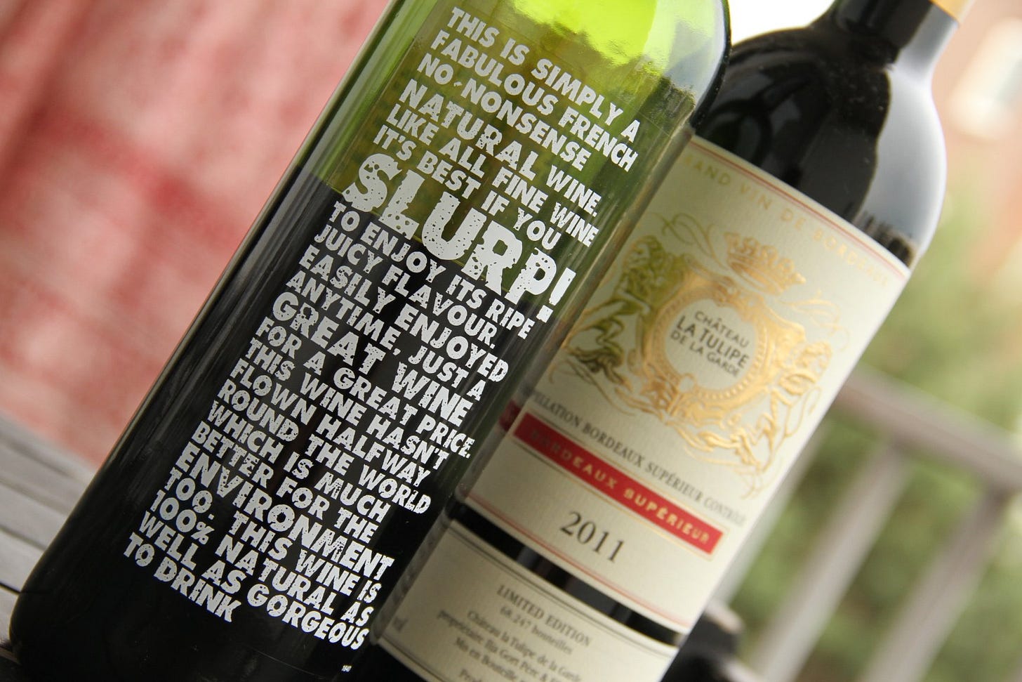 Slurp back label Slurp back label