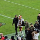 Jayden Daniels exits Commanders' Sunday night massacre with apparent arm injury