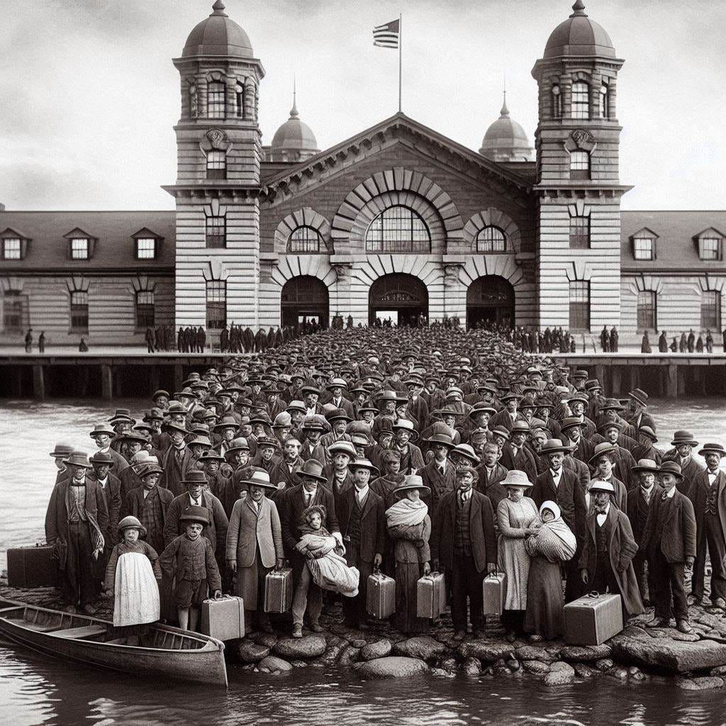 First Intake of Immigrants at Ellis Island 1892