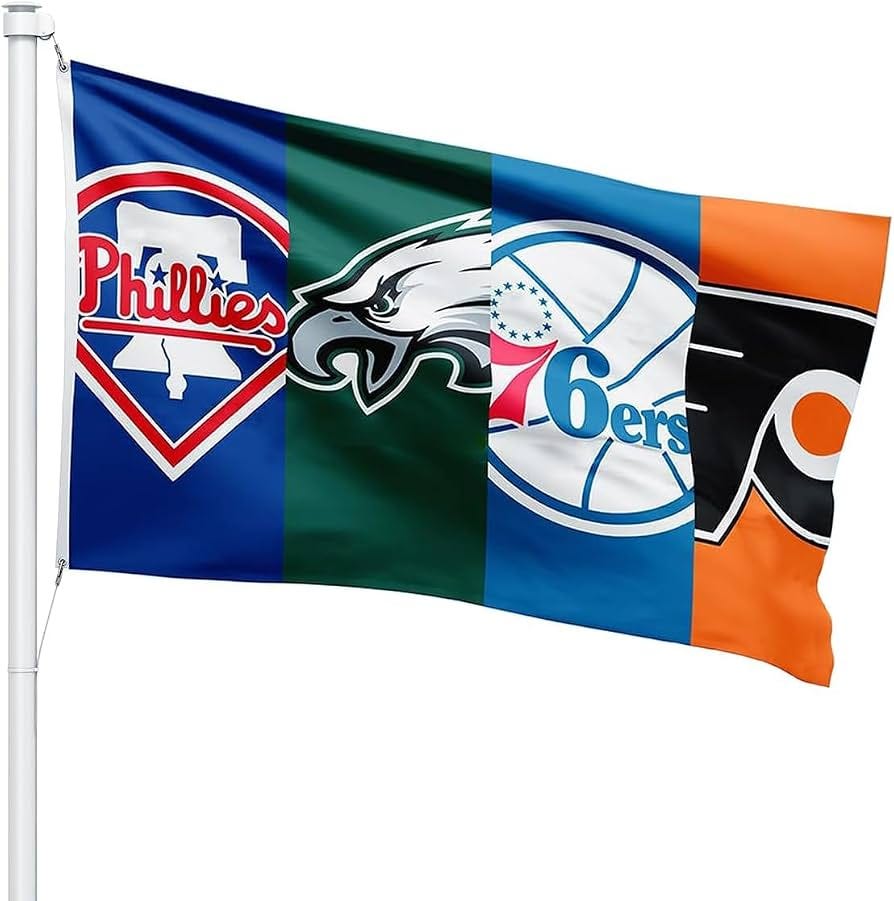 Amazon.com : 3x5 Philadelphi'a Four Teams Sports Fans Flag - Eagles,  Phillies, Flyers, and 76ers - Heavy Duty Polyester, Vivid Color, Fade-Proof  : Sports & Outdoors