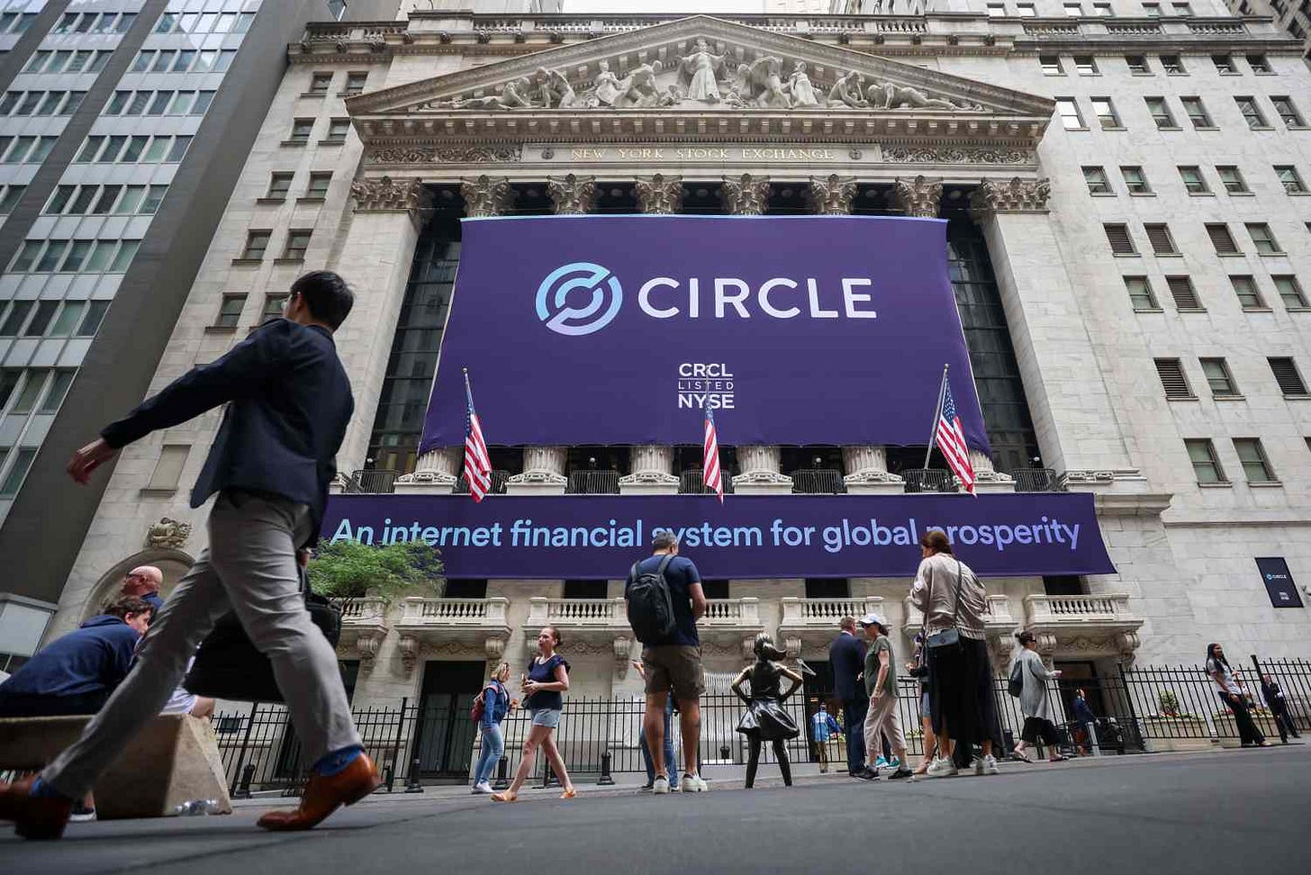 Circle Internet Financial Ltd., signage in front of the New York Stock Exchange Circle Internet Financial Ltd., signage in front of the New York Stock Exchange