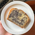 coconut and grapefruit poppy seed cake with a sparkly sugar crust