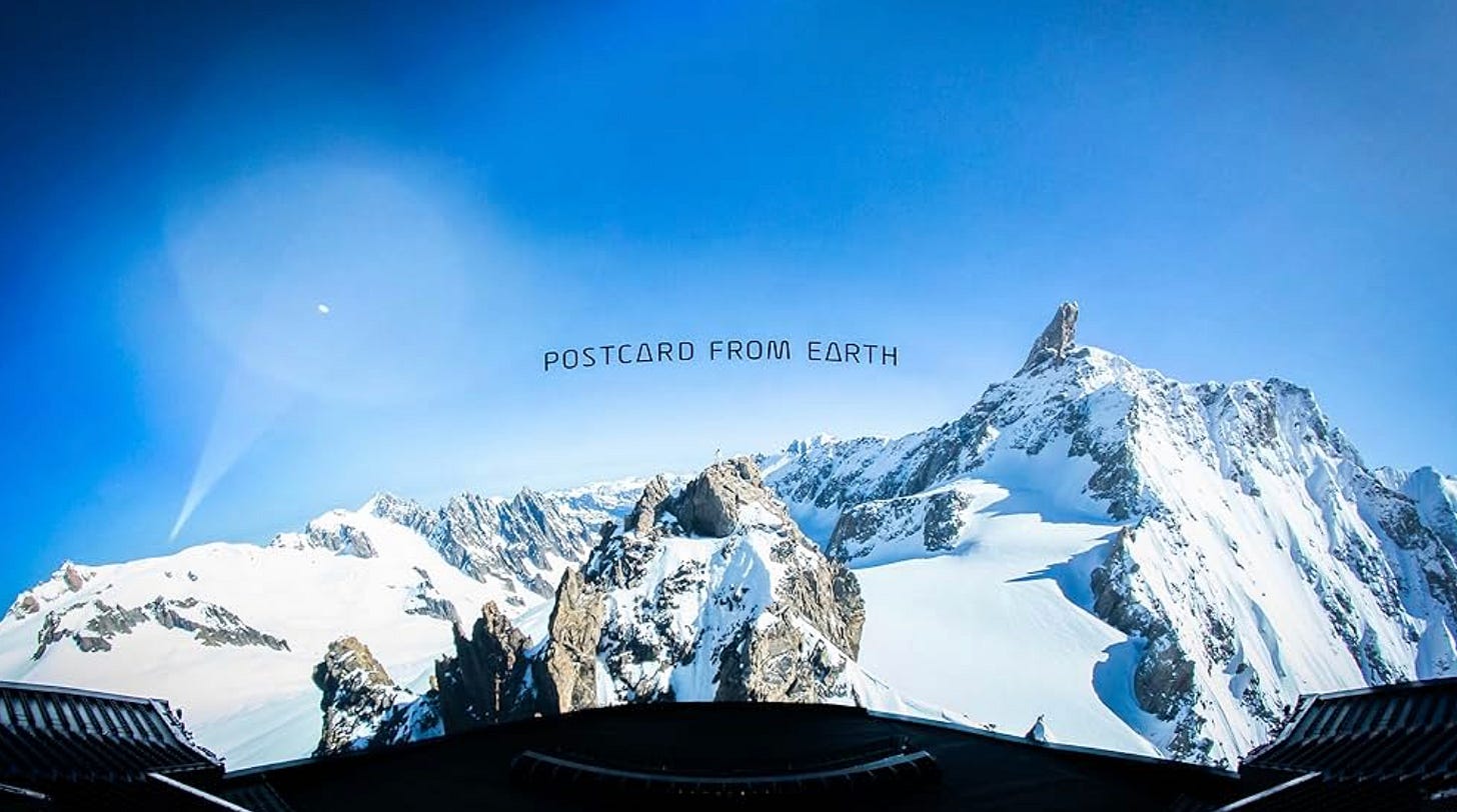 Image of Himalayan outlook in Postcard from Earth / Sphere Entertainment Co. Image of Himalayan outlook in Postcard from Earth / Sphere Entertainment Co.