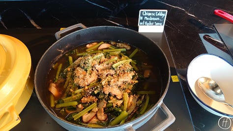 Food offerings at Moxy breakfast buffet