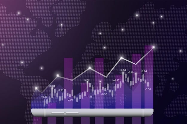 Free vector stock market or forex trading and graph on smartphone