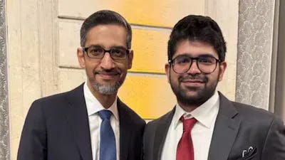 Aravind Srinivas, founder of Perplexity AI, with Sundar Pichai, CEO of Google, both originally from Chennai Aravind Srinivas, founder of Perplexity AI, with Sundar Pichai, CEO of Google, both originally from Chennai
