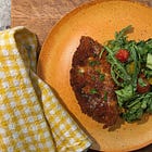 let's eat: crispy chicken + basil herb salad