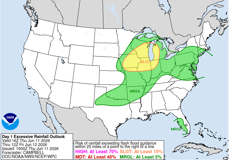 Day 1 Excessive Rainfall Forecast Day 1 Excessive Rainfall Forecast