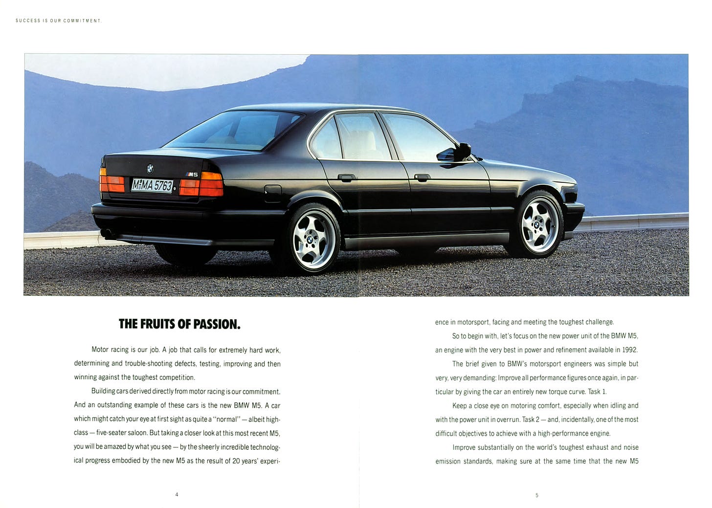 BMW E34 M5 1992 brochure