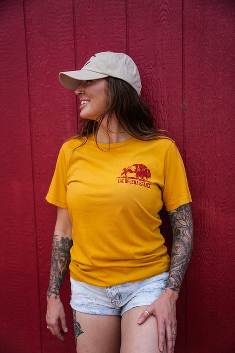 Different clothing models wearing apparel on farm