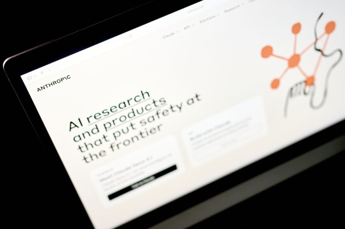 The Anthropic website displayed on a laptop screen.