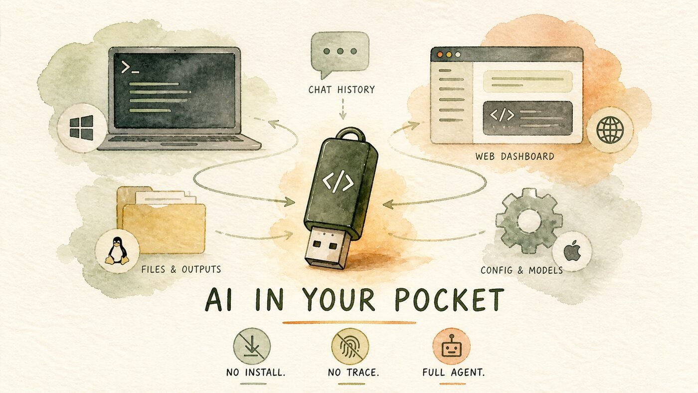 Overview of OpenClaude Portable — cross-platform AI agent on USB