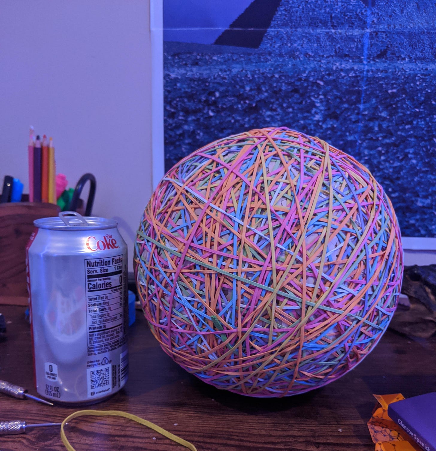 My 9 lb rubber band ball : r/mildlyinteresting