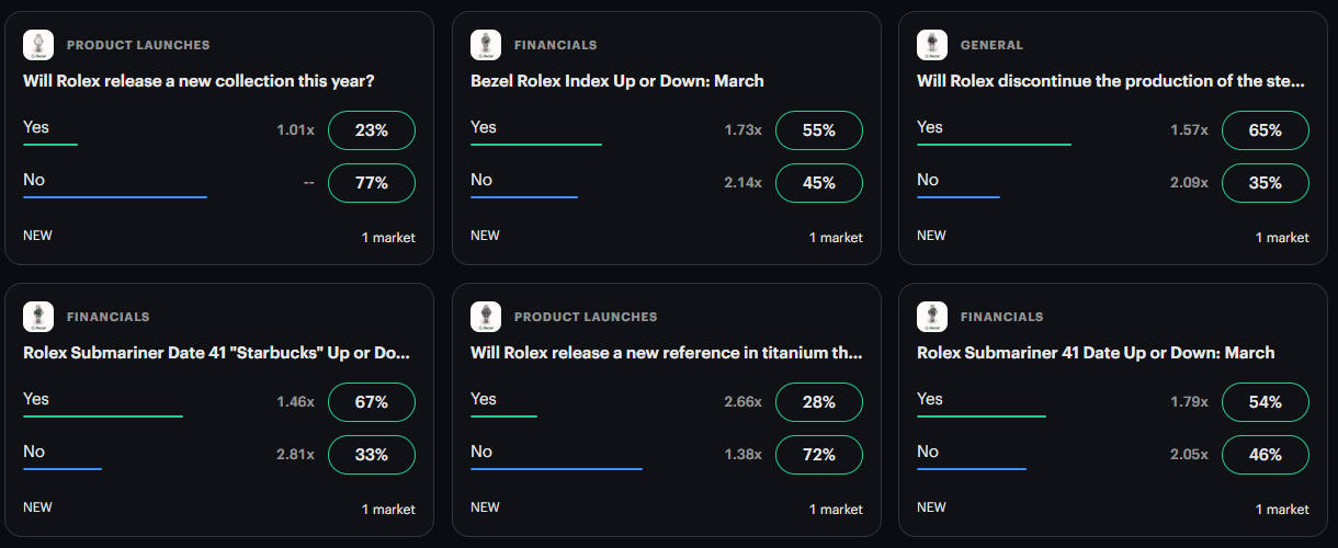 Kalshi screenshot of markets