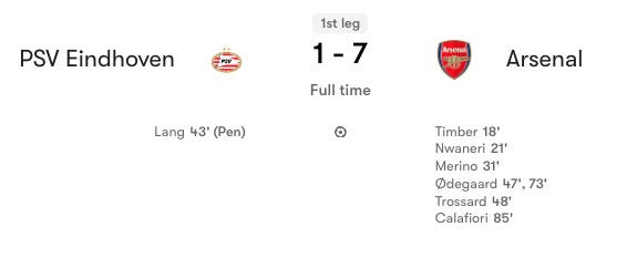 PSV - Arsenal PSV - Arsenal