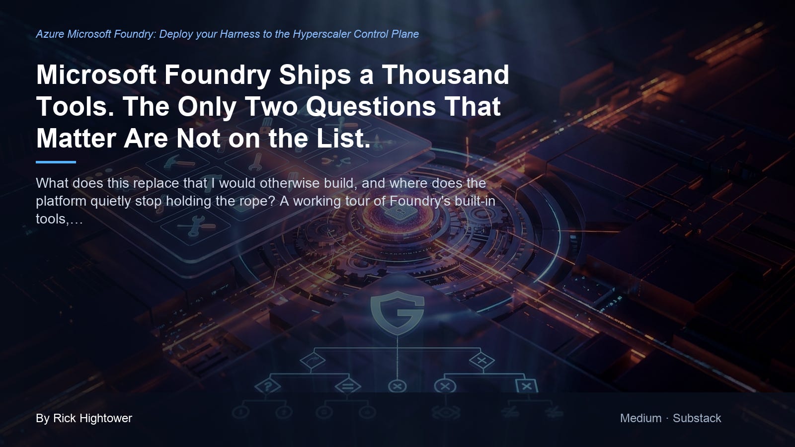 Microsoft Foundry HyperScaler VII: Microsoft Foundry Ships a Thousand Tools. The Only Two Questions That Matter Are Not on the List.