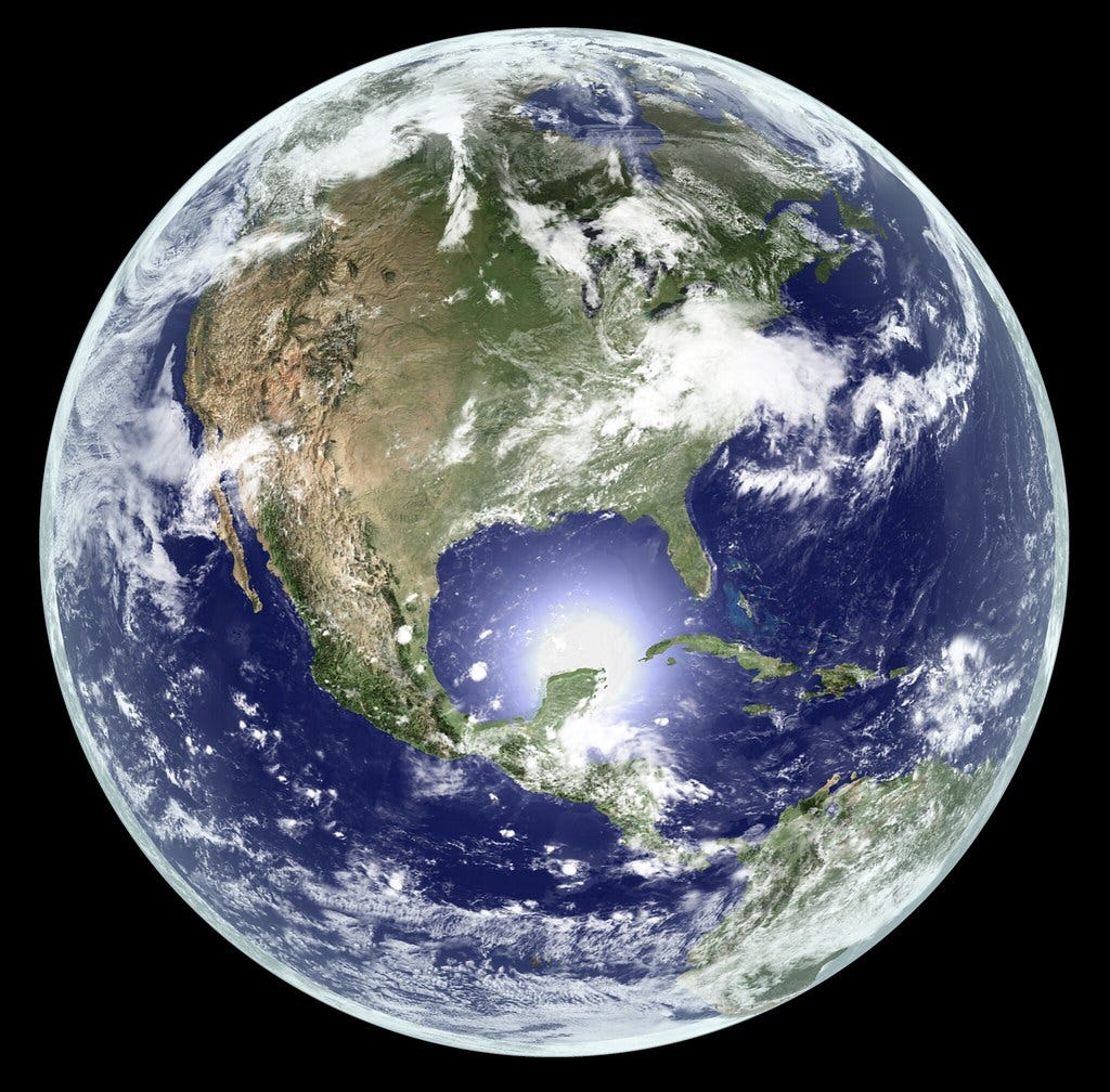 "Earth - Global Elevation Model with Satellite Imagery (Version 2)" by Kevin M. Gill is licensed under CC BY 2.0 