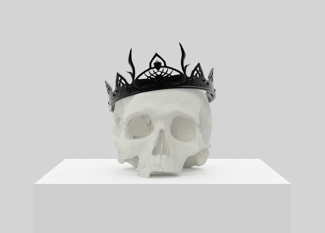 a skull with a crown on top of it a skull with a crown on top of it