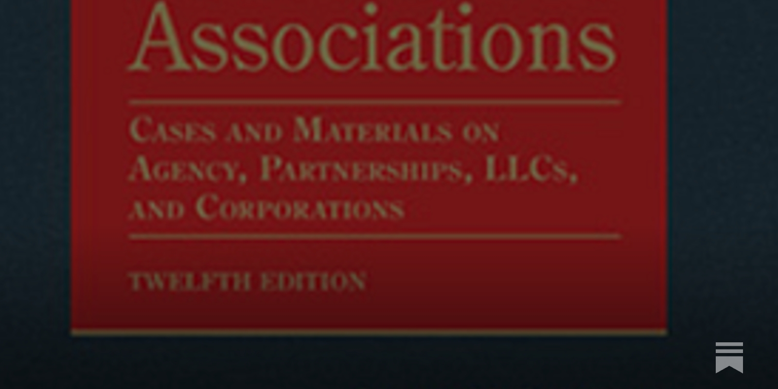 Business Associations (12 Edition) Update Available