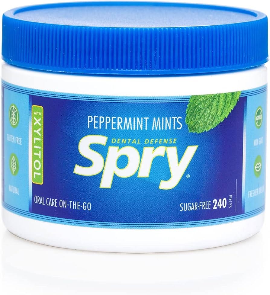 Spry Xylitol Mints, Natural Peppermint, 240ct