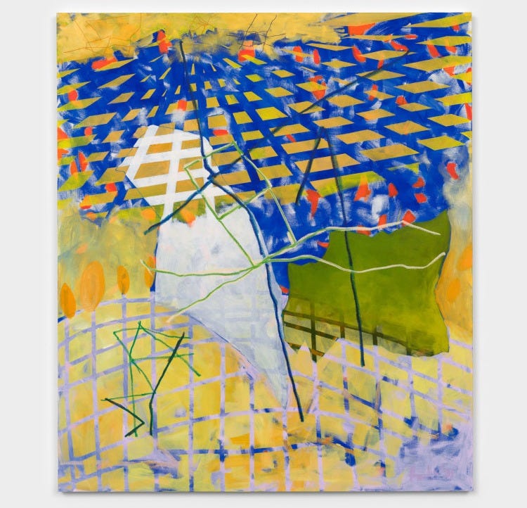 Cynthia Hawkins Chapter 3: Maps Necessary for a Walk in 4D #1, 2024 acrylic and oil bar on canvas 76 x 66 in. (193 x 167.6 cm)