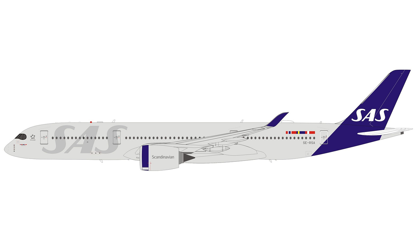 SAS A350-900 new livery