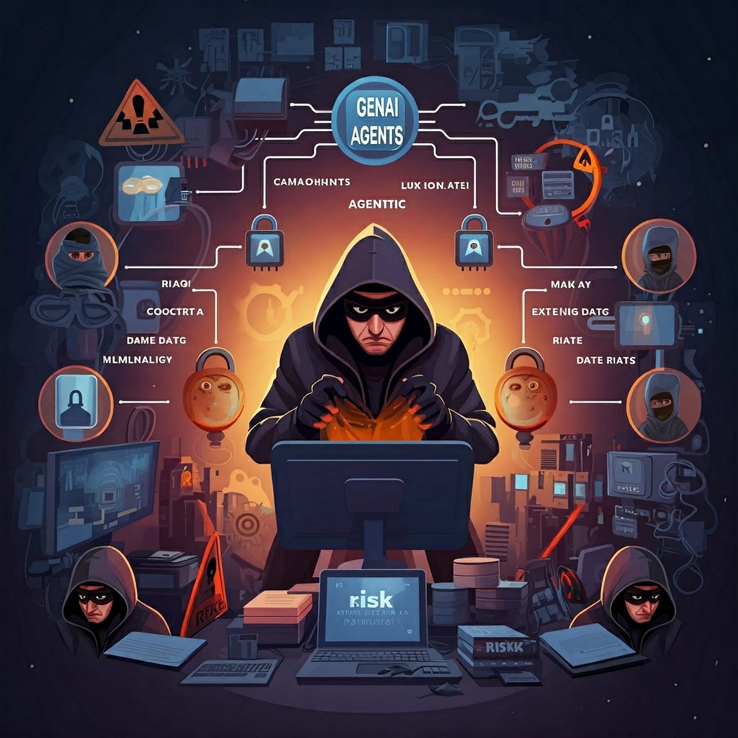 An image referring to the hidden dangers in Agentic AI impementations.