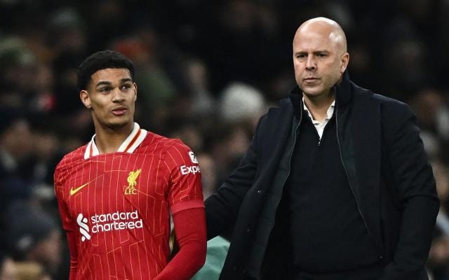 Arne Slot explains early Jarell Quansah substitution in Liverpool defeat to  Tottenham - Yahoo Sport