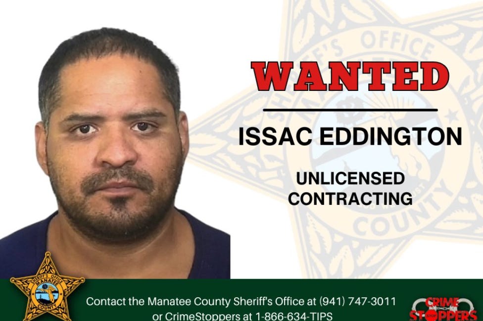 Manatee Deputies Seek Suspect Accused of Unlicensed Contracting and Electrical Work