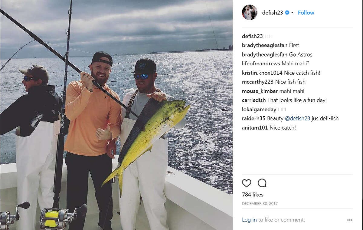 Derek Fisher ... Went fishing and landed this mahi mahi. (Instagram)