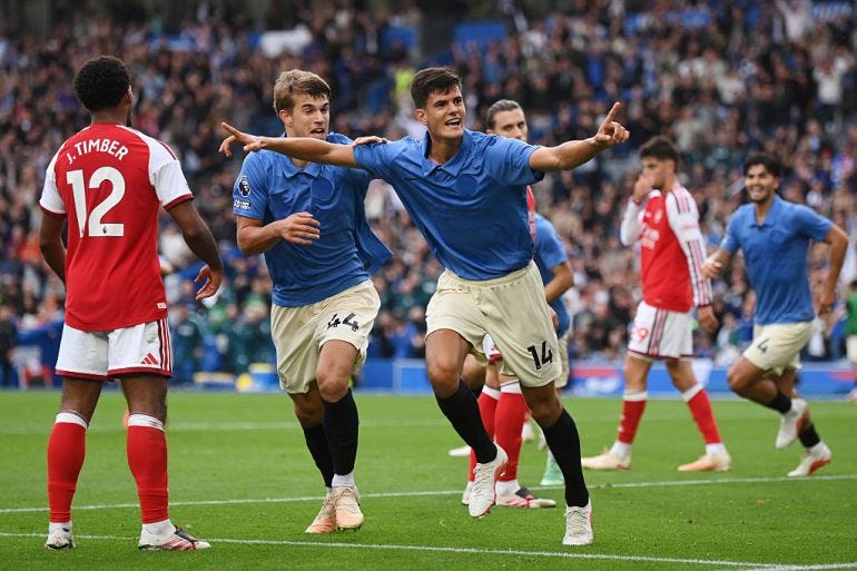 Brighton beat Arsenal 3-0 as Man City top Premier League without playing |  Football | Al Jazeera