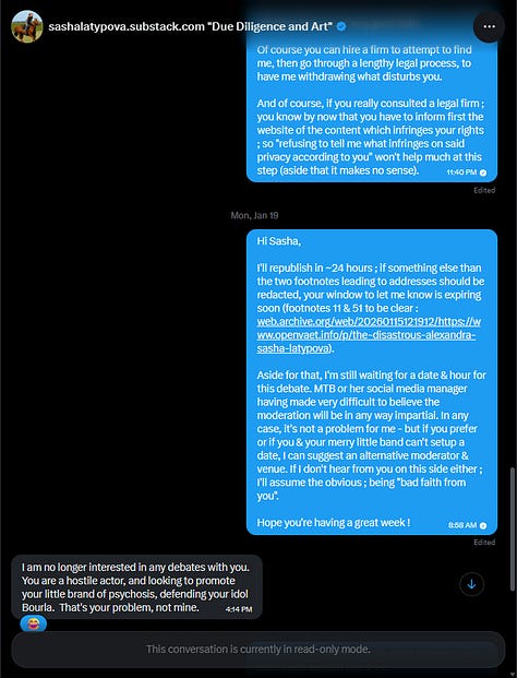 Latest Exchanges with Sasha