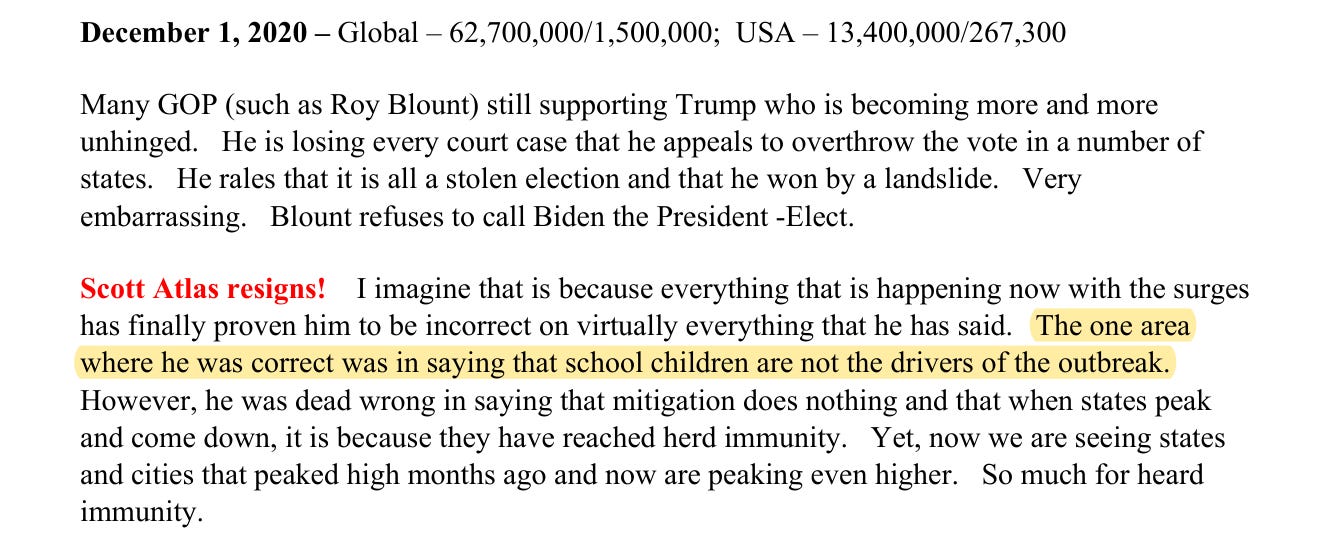 Fauci's diary, Dec. 1, 2020 (p. 236). Released by Sen. Rand Paul, July 2026.