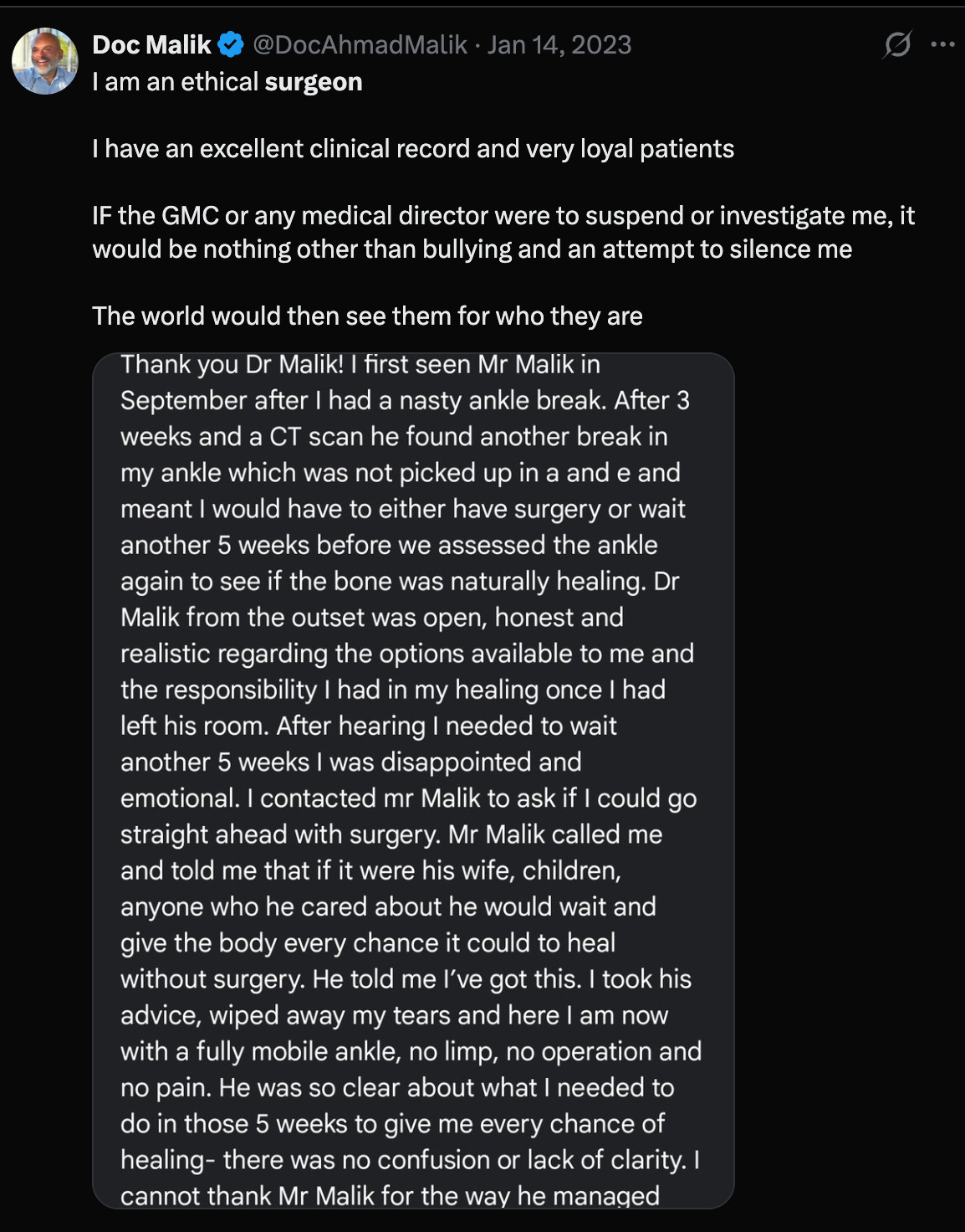 Persecution of Doctors Continues: Dr David Cartland and Dr Billy Ralph