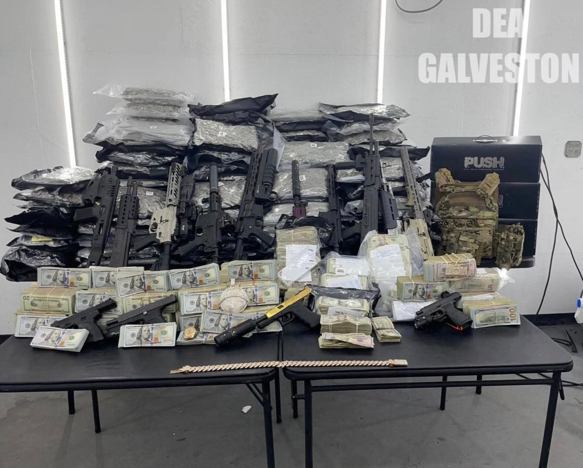 May be an image of text that says "DEA GALVESTON PUSH"