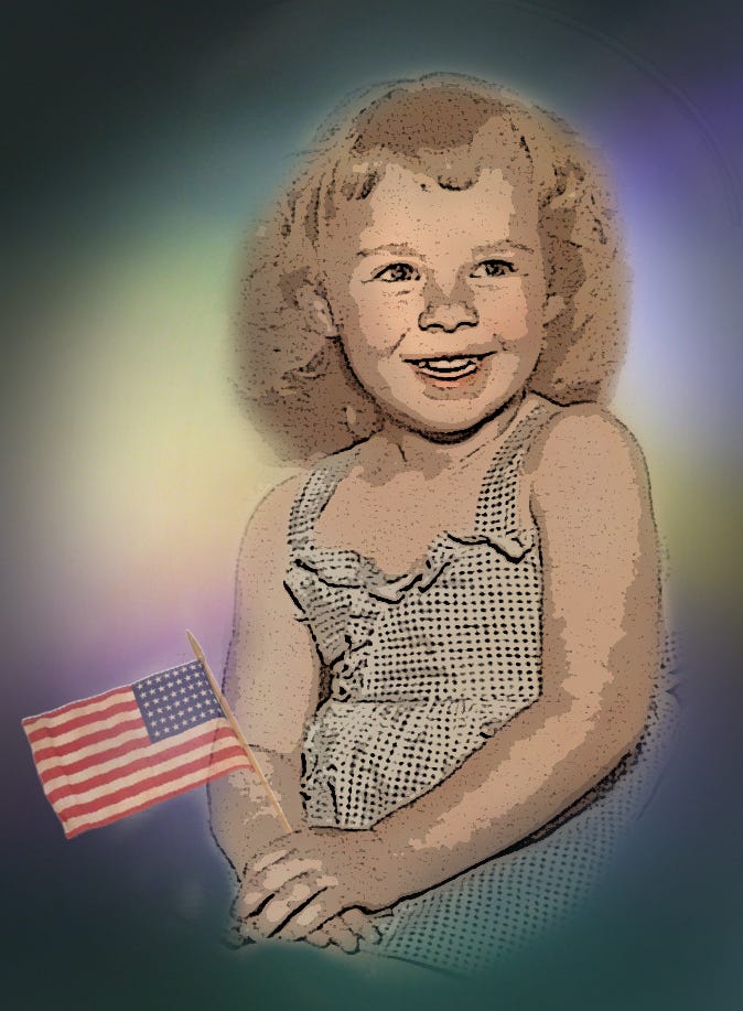child with flag