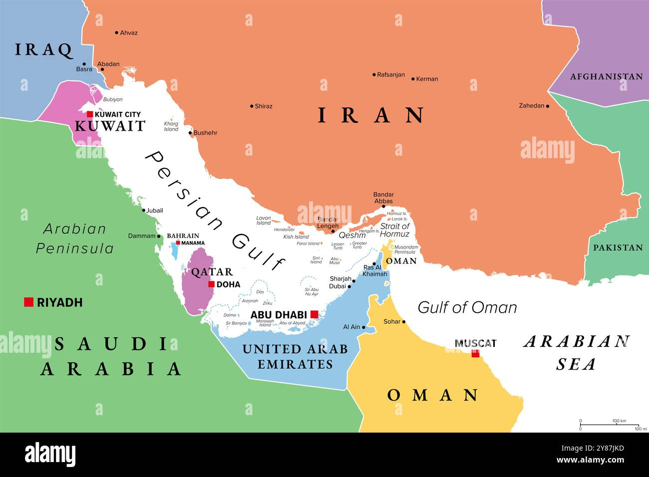 Strait of hormuz map hi-res stock photography and images - Alamy