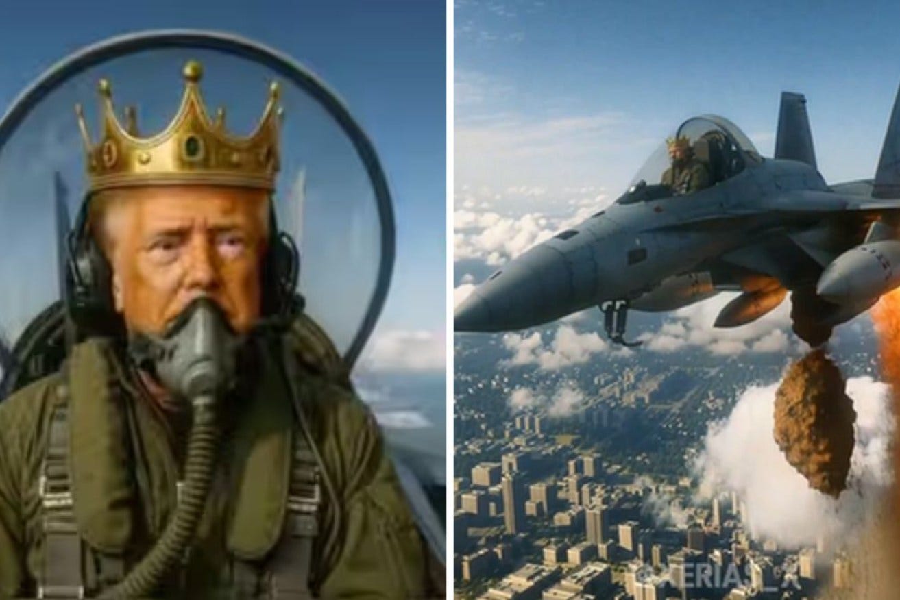 Trump posts bizarre AI video dumping on protesters