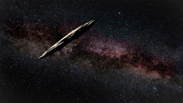 Image: Artist interpretation of Oumuamua