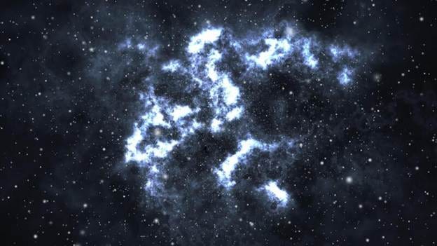 Abstract Cosmic Energy Flow Background with Glowing Nebula Clouds and Stars  in Deep Outer Space Animation